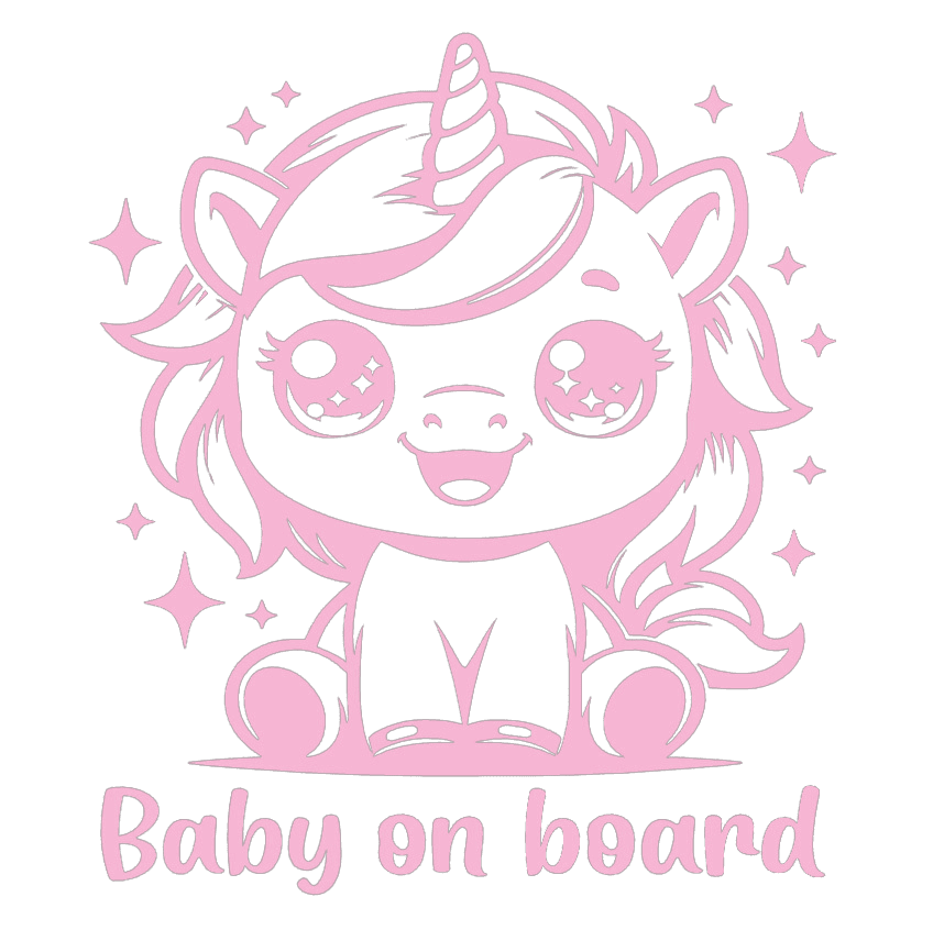 Autocollant Bébé à bord - Licorne