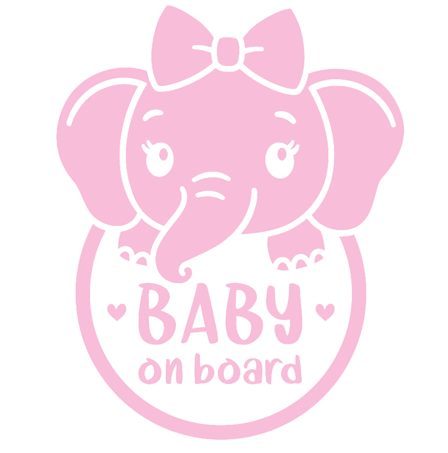 Autocollant Bébé à bord - Elephant fille