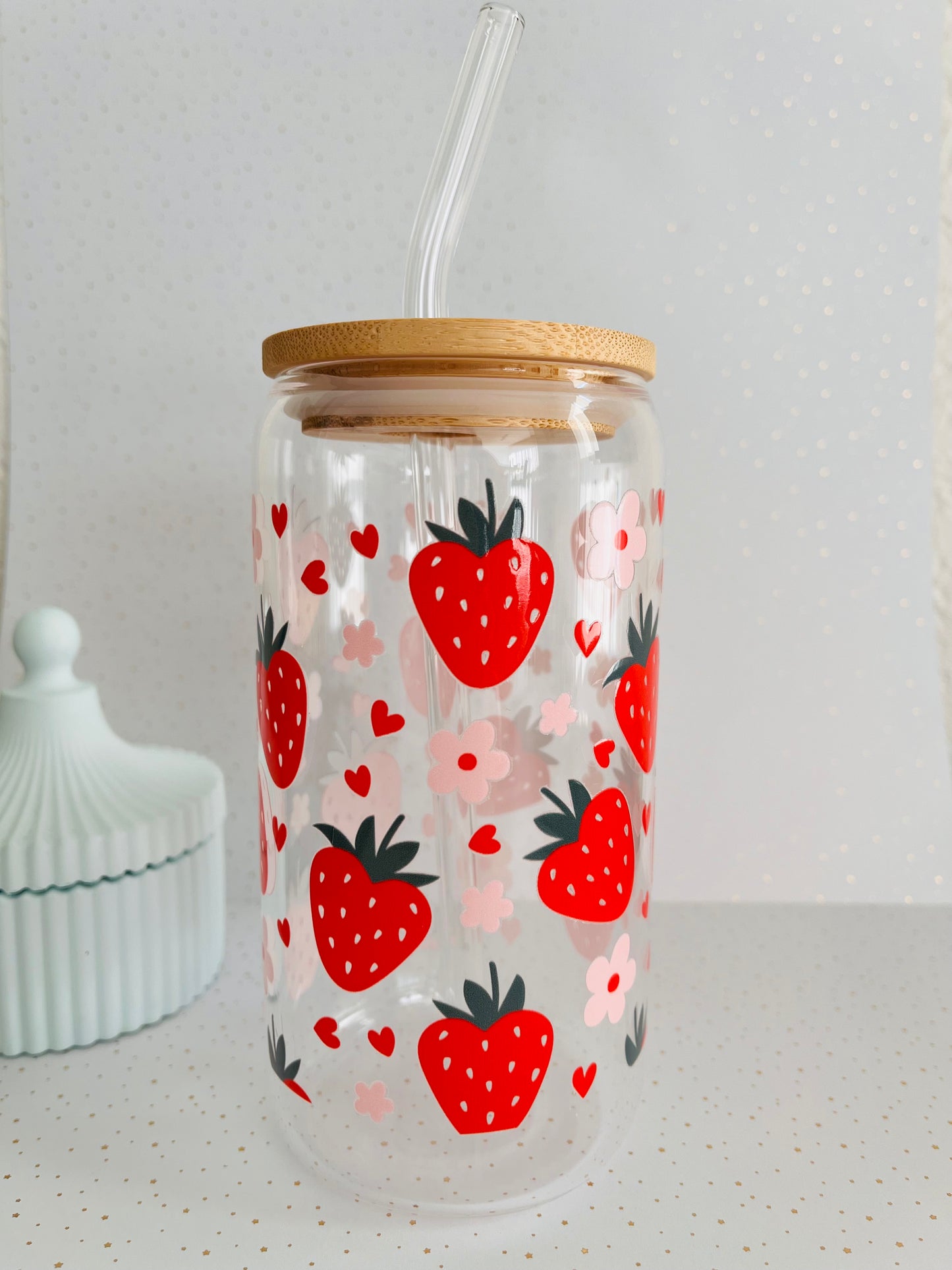 Gobelet en verre - Strawberry Love