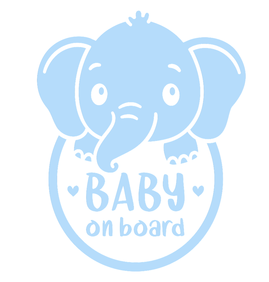 Autocollant Bébé à bord - Elephant garçon