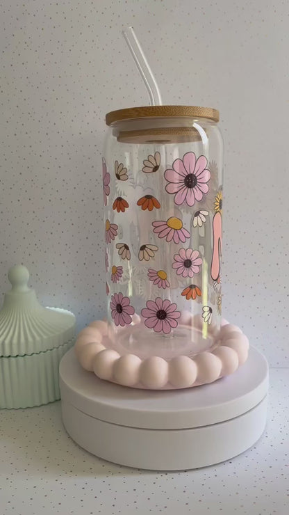 Gobelet en verre - Mama floral