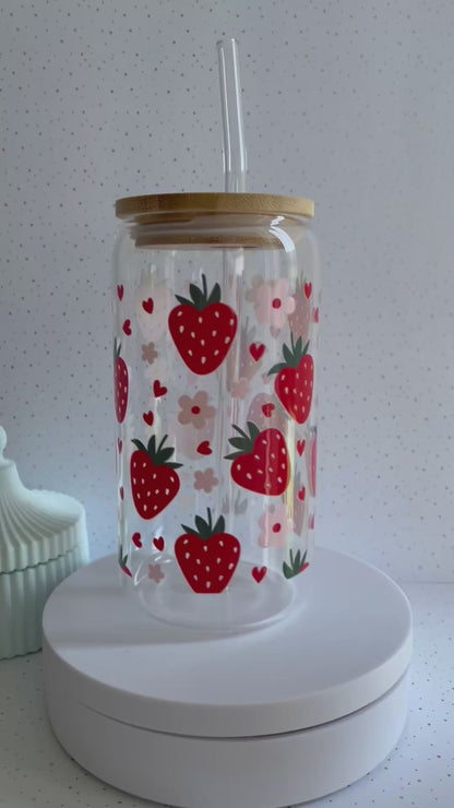 Gobelet en verre - Strawberry Love